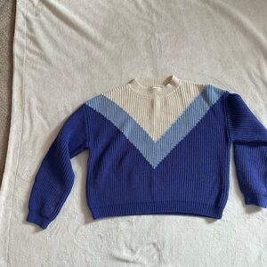 Vici Royal Blue and Cream Chevron Sweater